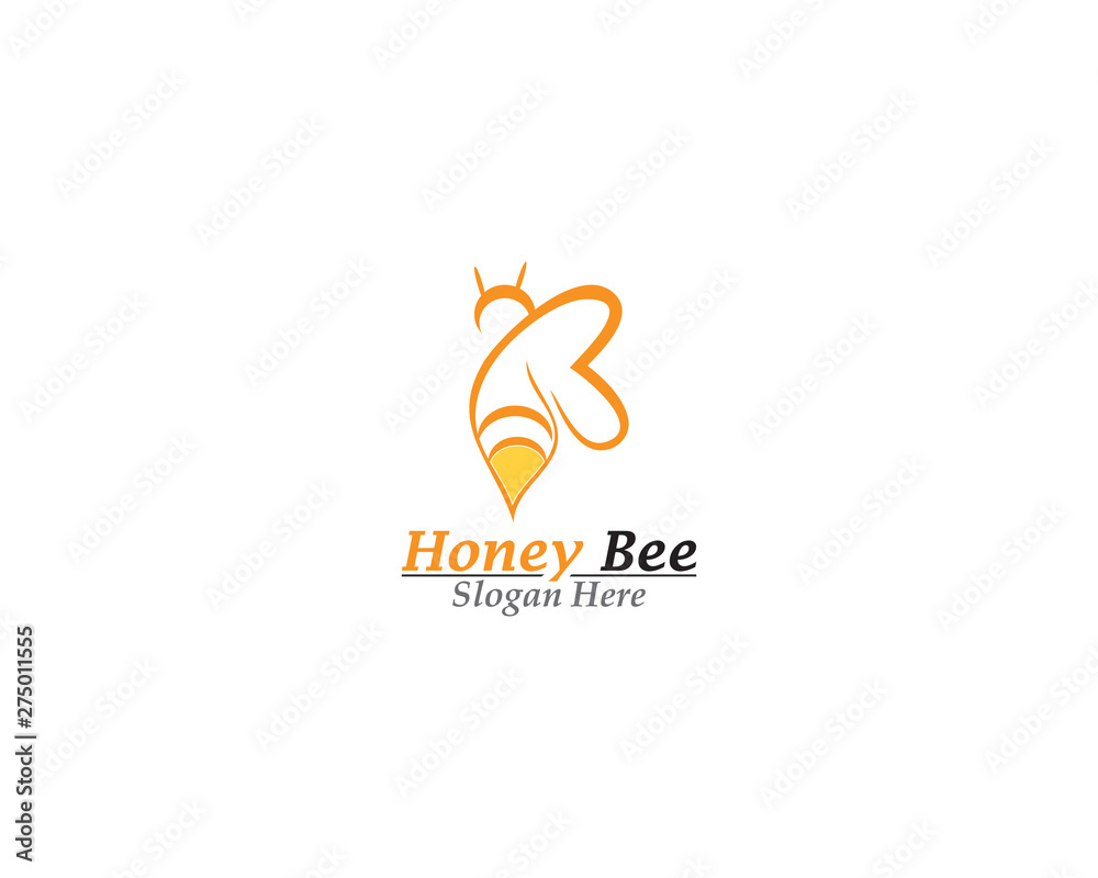 Bee and Honey comb logo template Bee and Honey comb logo template