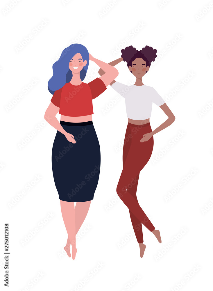 young women with sleeping pose character young women with sleeping pose character