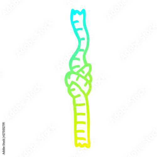cold gradient line drawing cartoon knotted rope