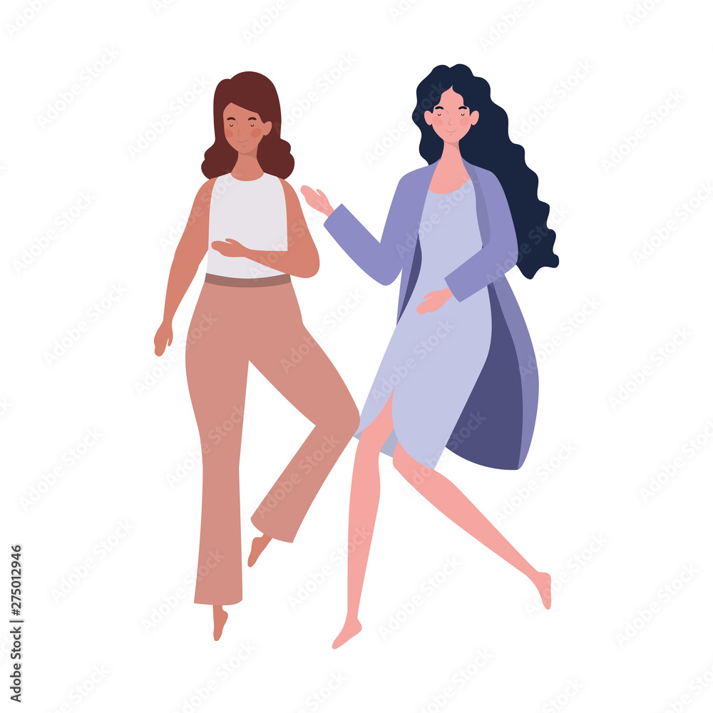 young women with sleeping pose character young women with sleeping pose character