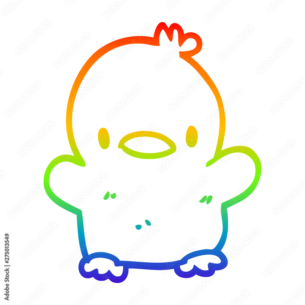 rainbow gradient line drawing cartoon baby duck rainbow gradient line drawing cartoon baby duck