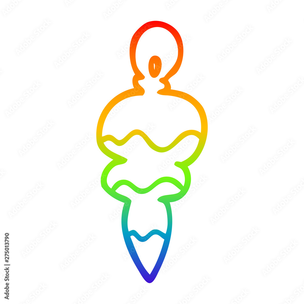 rainbow gradient line drawing cartoon christmas decoration