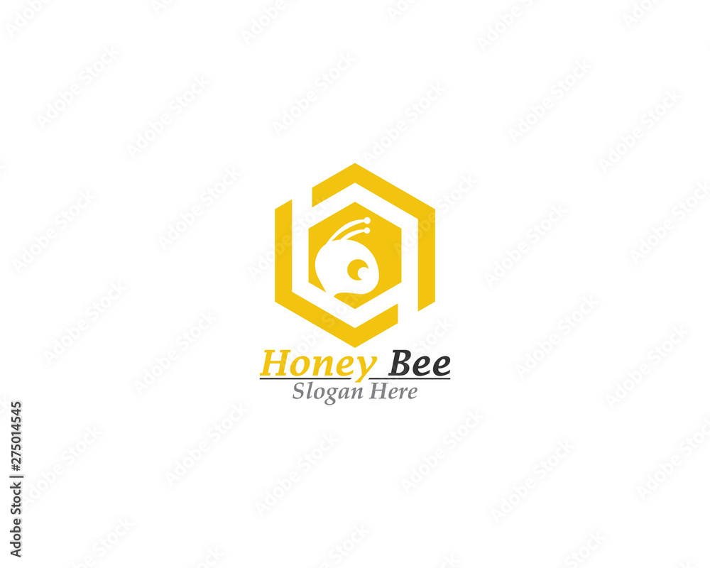 Bee and Honey logo template Bee and Honey logo template