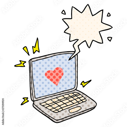 internet dating cartoon  and speech bubble in comic book style