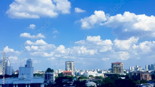 Cityscape in daylight panoramic capitalcity with blue sky photo