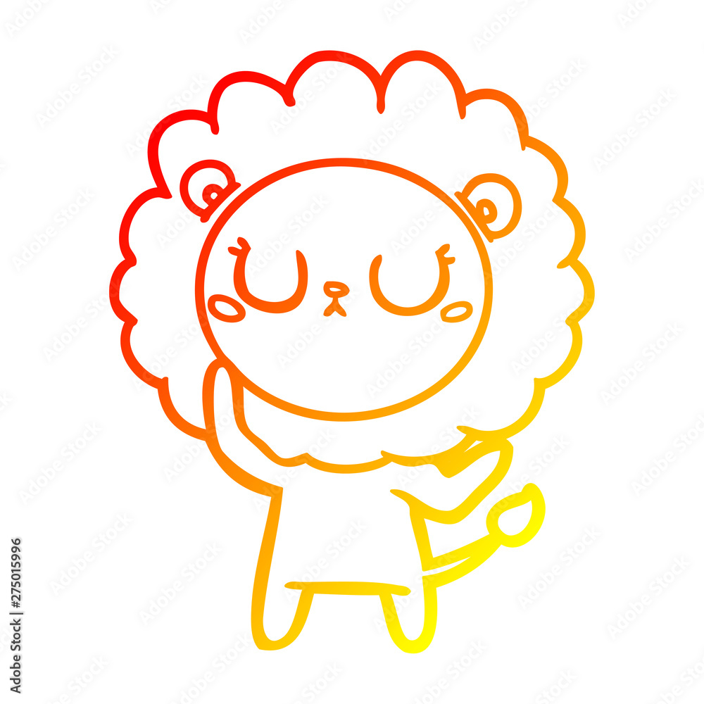 warm gradient line drawing cartoon lion warm gradient line drawing cartoon lion