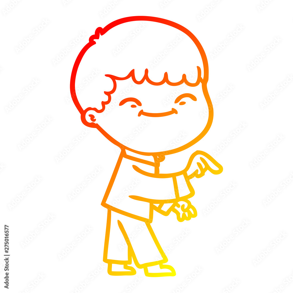 warm gradient line drawing cartoon happy boy warm gradient line drawing cartoon happy boy