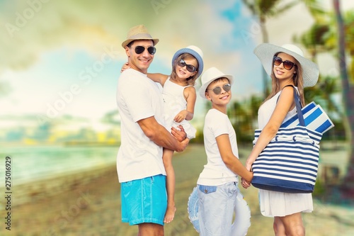 Happy family on vacations walking together © BillionPhotos.com