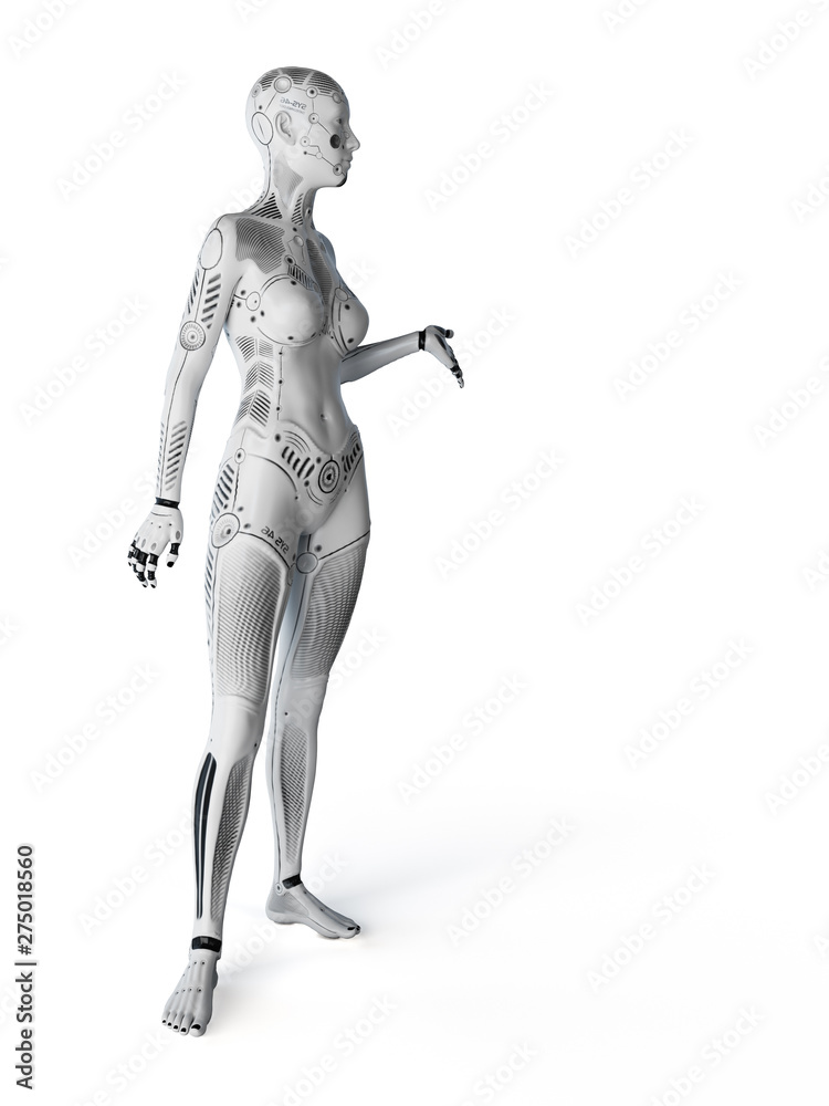 3d rendered illustration of a female robot 3d rendered illustration of a female robot