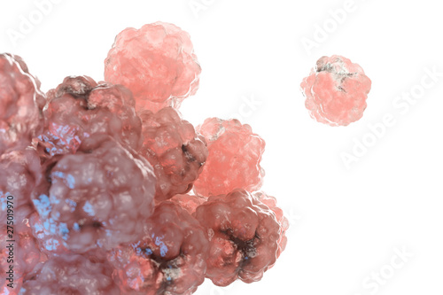 3d rendered illustration of some spreading cancer cells