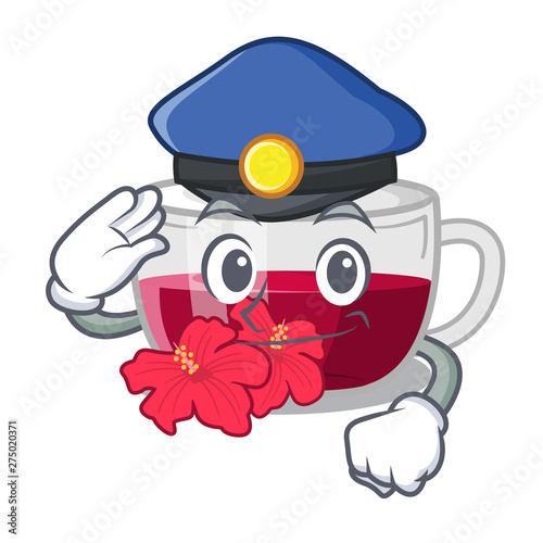 Police habiscus tea isolated in the mascot photo