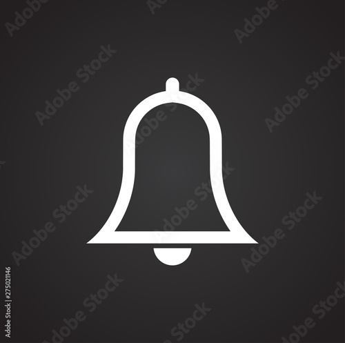 Bell icon on background for graphic and web design. Simple illustration. Internet concept symbol for website button or mobile app.