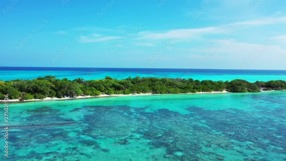Tropical sandbank island with Arecaceae palm forest with beautiful white sand beach aerial drone panoramic shot Philippines Tropical sandbank island with Arecaceae palm forest with beautiful white sand beach aerial drone panoramic shot Philippines