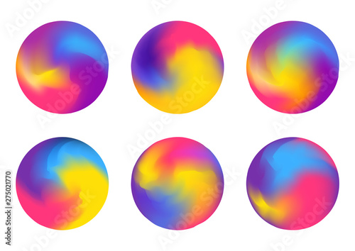 Set of abstract color round elements isolated on white for Your bright design