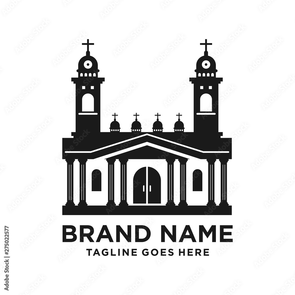 design of the church building silhouette logo