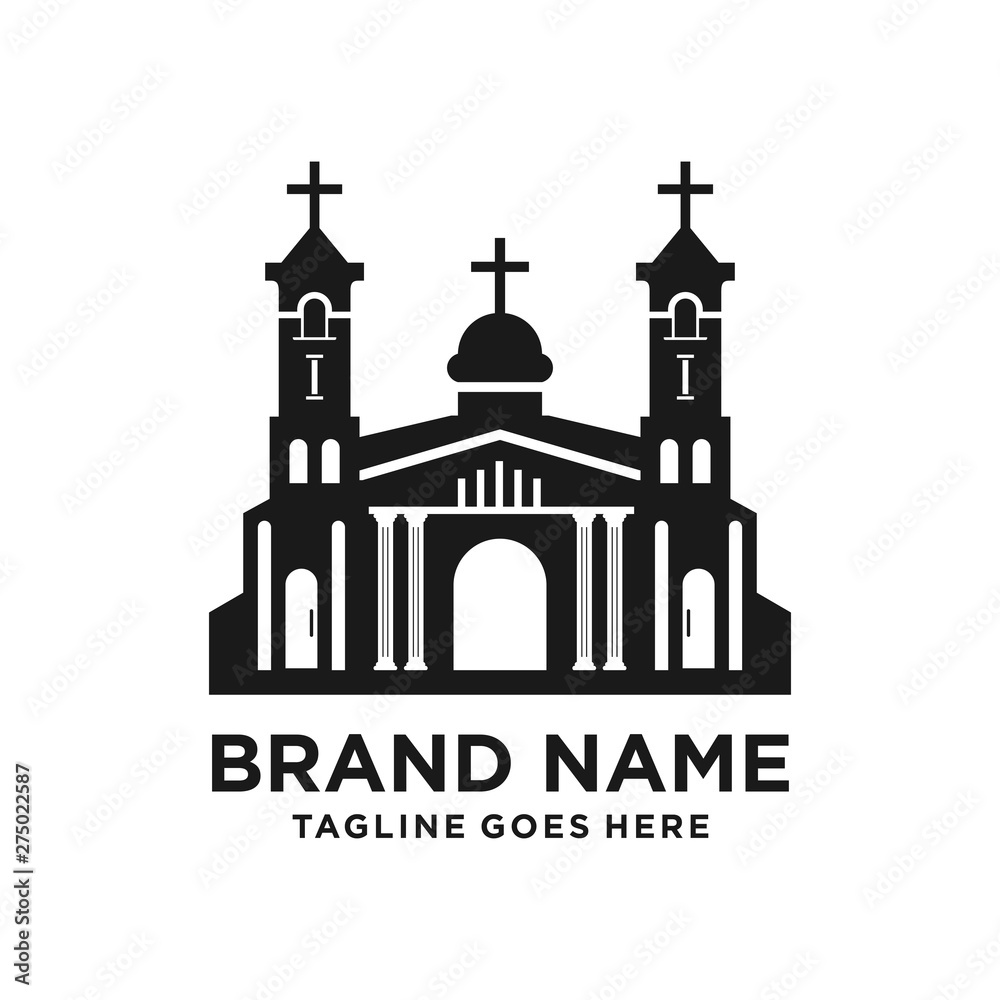 design of the church building silhouette logo