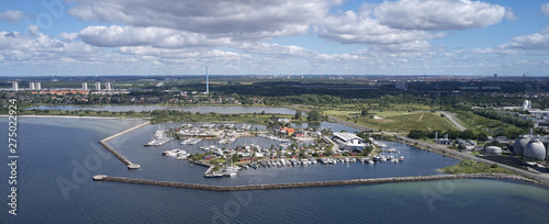 Aerial view of Broendby harbour, Denmark photo