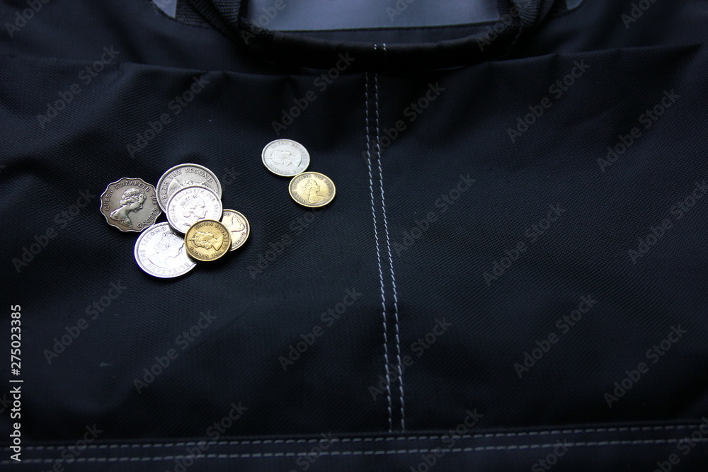 hongkong money,coins more value on bag.