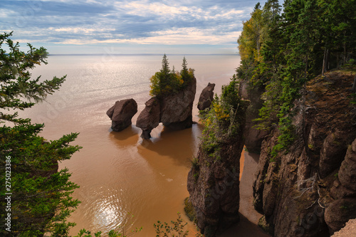 Hopewell Rocks in New Brunswick during low tide photo