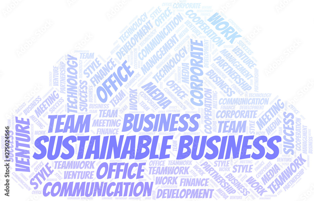 Obraz premium Sustainable Business word cloud. Collage made with text only.