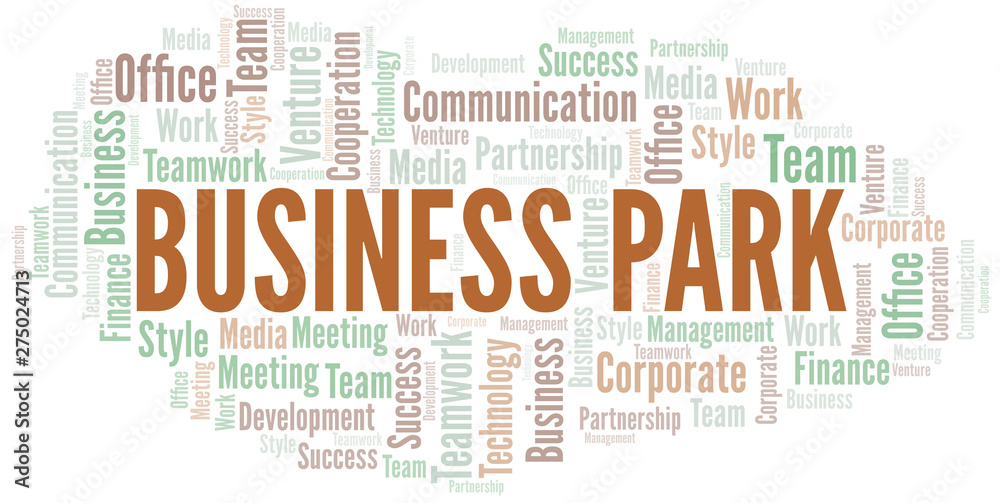 Fototapeta premium Business Park word cloud. Collage made with text only.