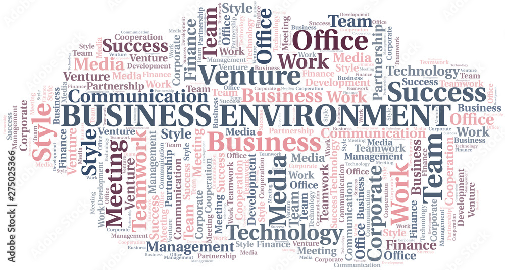 Business Environment word cloud. Collage made with text only. Business Environment word cloud. Collage made with text only.