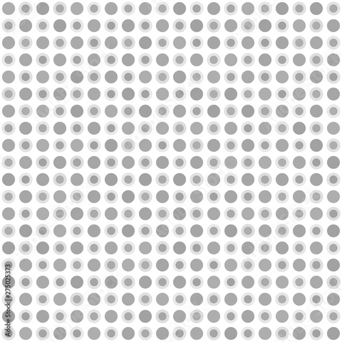 Gray dot pattern with rings. Seamless vector background