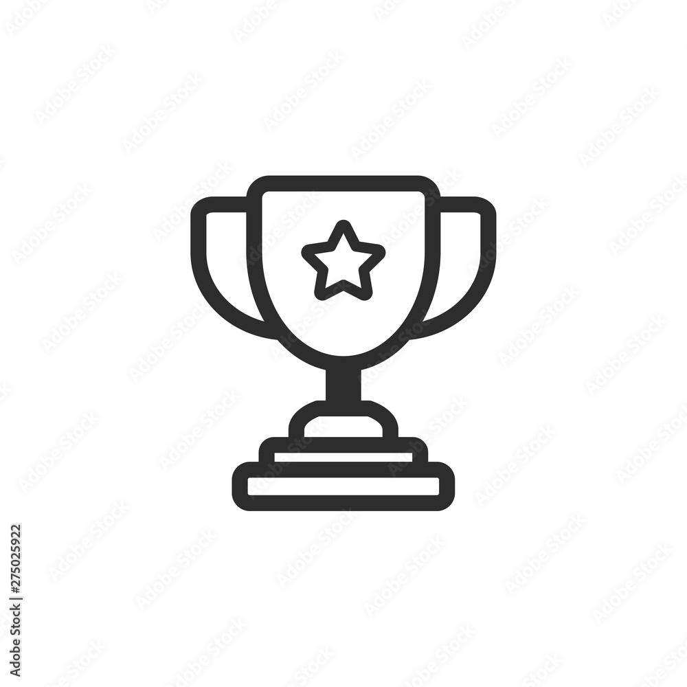 Trophy icon template black color editable. Trophy symbol style vector sign isolated on white background. Simple logo vector illustration for graphic and web design. Trophy icon template black color editable. Trophy symbol style vector sign isolated on white background. Simple logo vector illustration for graphic and web design.