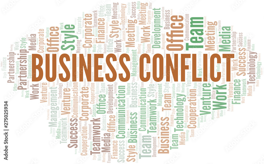 Fototapeta premium Business Conflict word cloud. Collage made with text only.