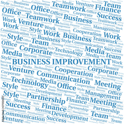 Business Improvement word cloud. Collage made with text only.