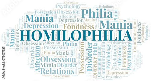 Homilophilia word cloud. Type of Philia.