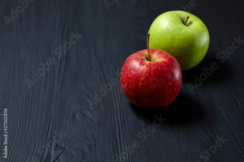 fresh apple on the black background