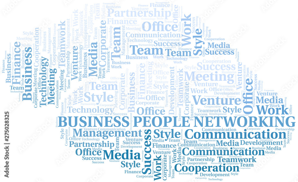 Business People Networking word cloud. Collage made with text only.