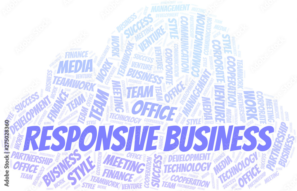 Obraz premium Responsive Business word cloud. Collage made with text only.