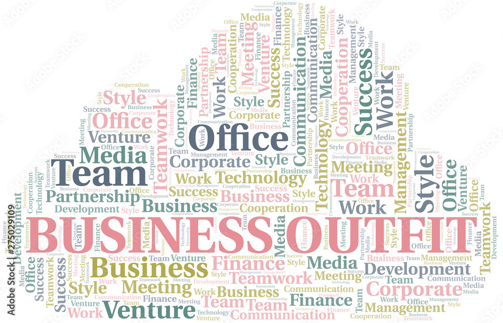 Obraz premium Business Outfit word cloud. Collage made with text only.