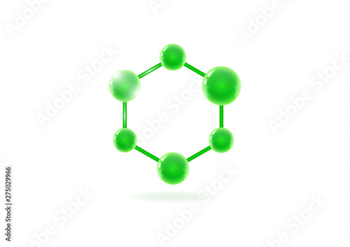 Modern molecule icon logo. Vector template logo for medicine, science, technology, chemistry, biotechnology