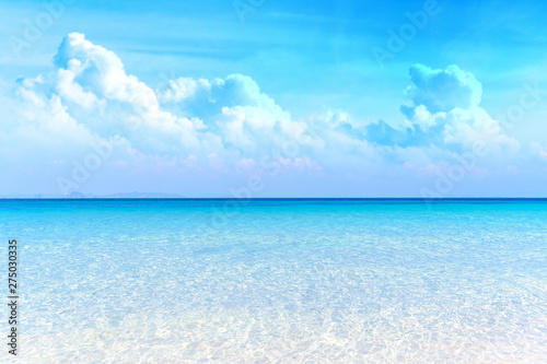 Fototapeta Naklejka Na Ścianę i Meble -  Calm Sea and Blue Sky Background.