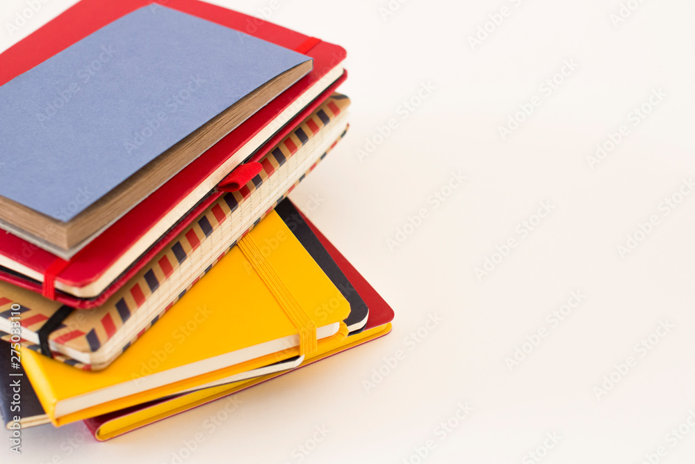 school copybooks on white background school copybooks on white background