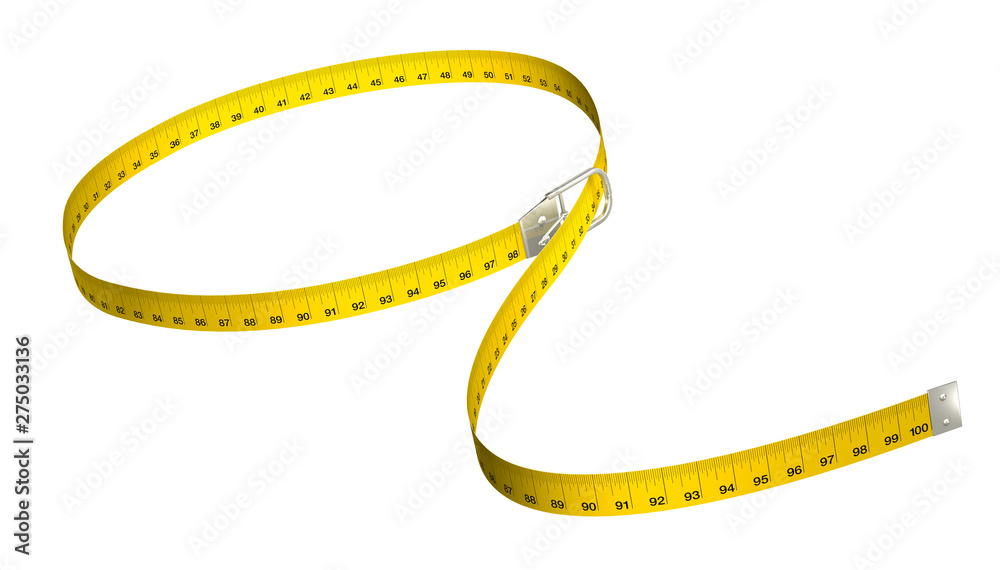 Metaphor for losing weight or dieting. Isolated on a white background, clipping path is included.