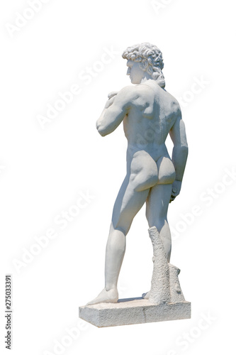 White background, David sculpture, Michelangelo 1501—1504