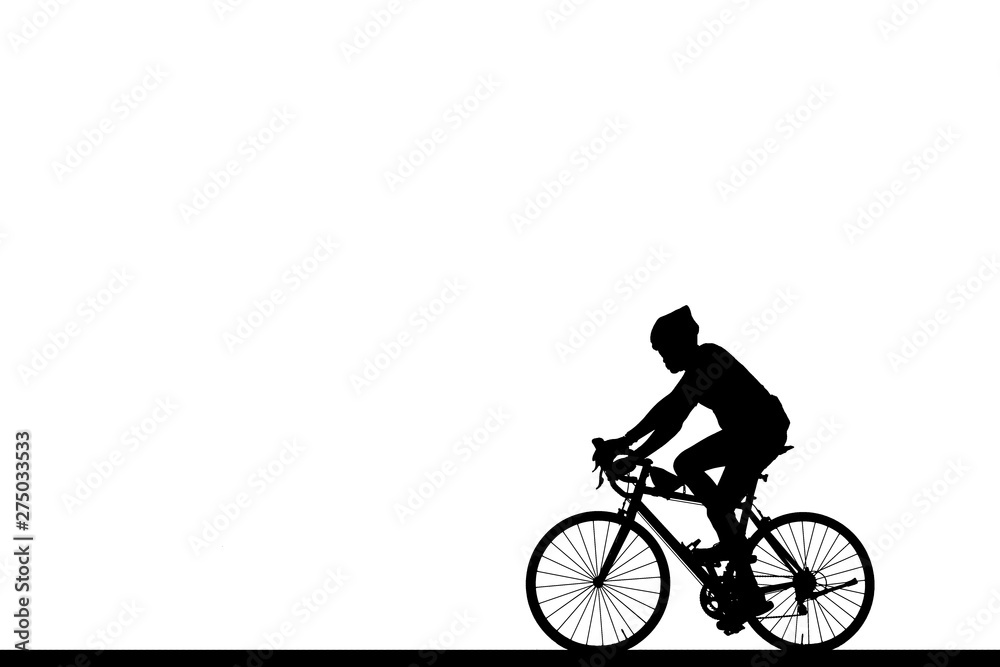 Fototapeta premium Cycling Silhouette on white background
