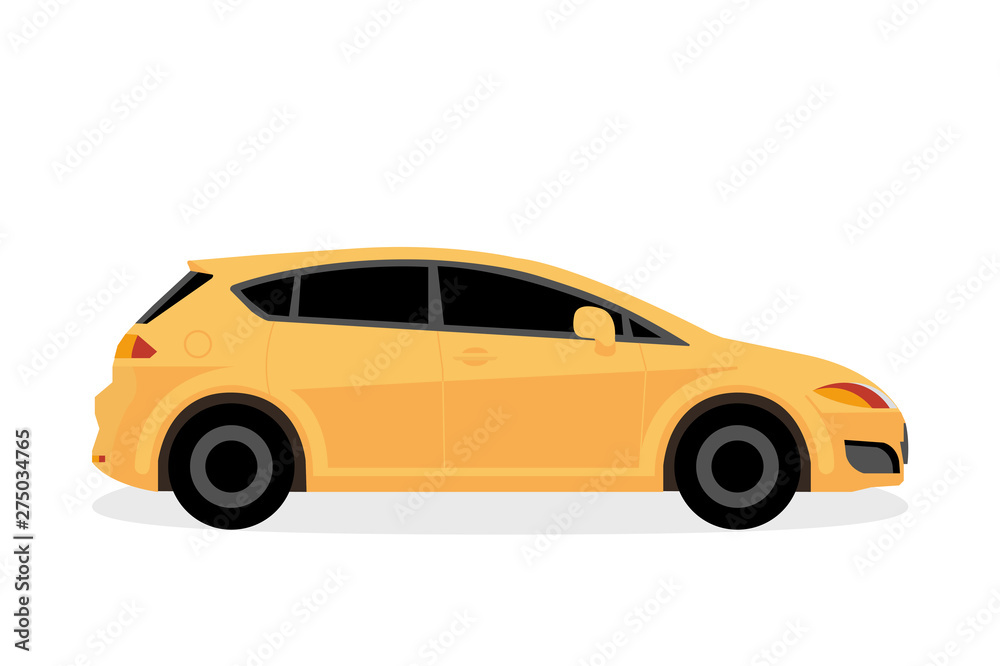 yellow car isolated on white background  illustration vector