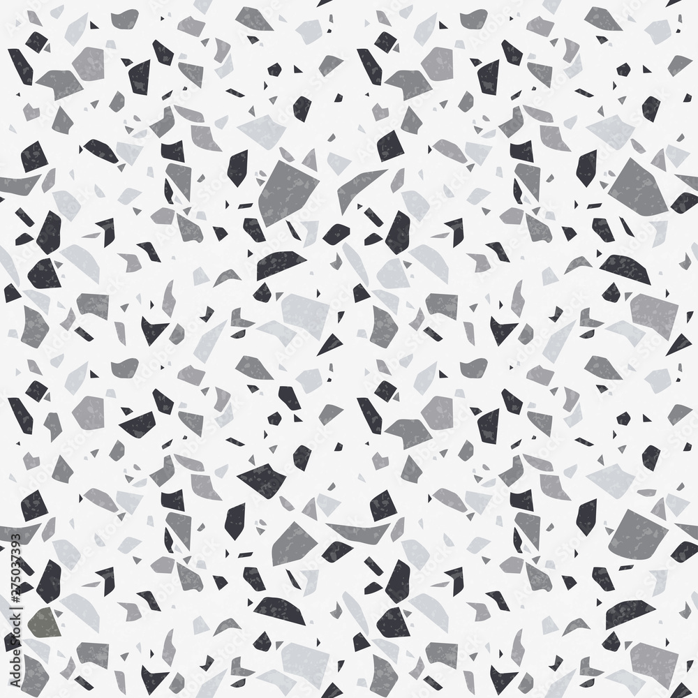 Naklejka Terrazzo flooring texture. Vector seamless stone pattern