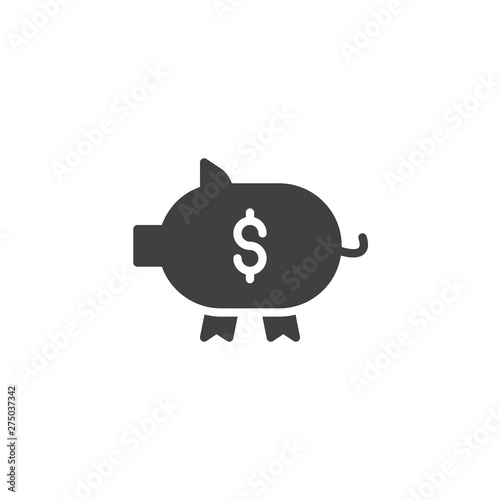 Piggy Bank vector icon. filled flat sign for mobile concept and web design. Piggy money box glyph icon. Money savings symbol, logo illustration. Vector graphics