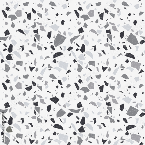 Terrazzo flooring texture. Vector seamless stone pattern