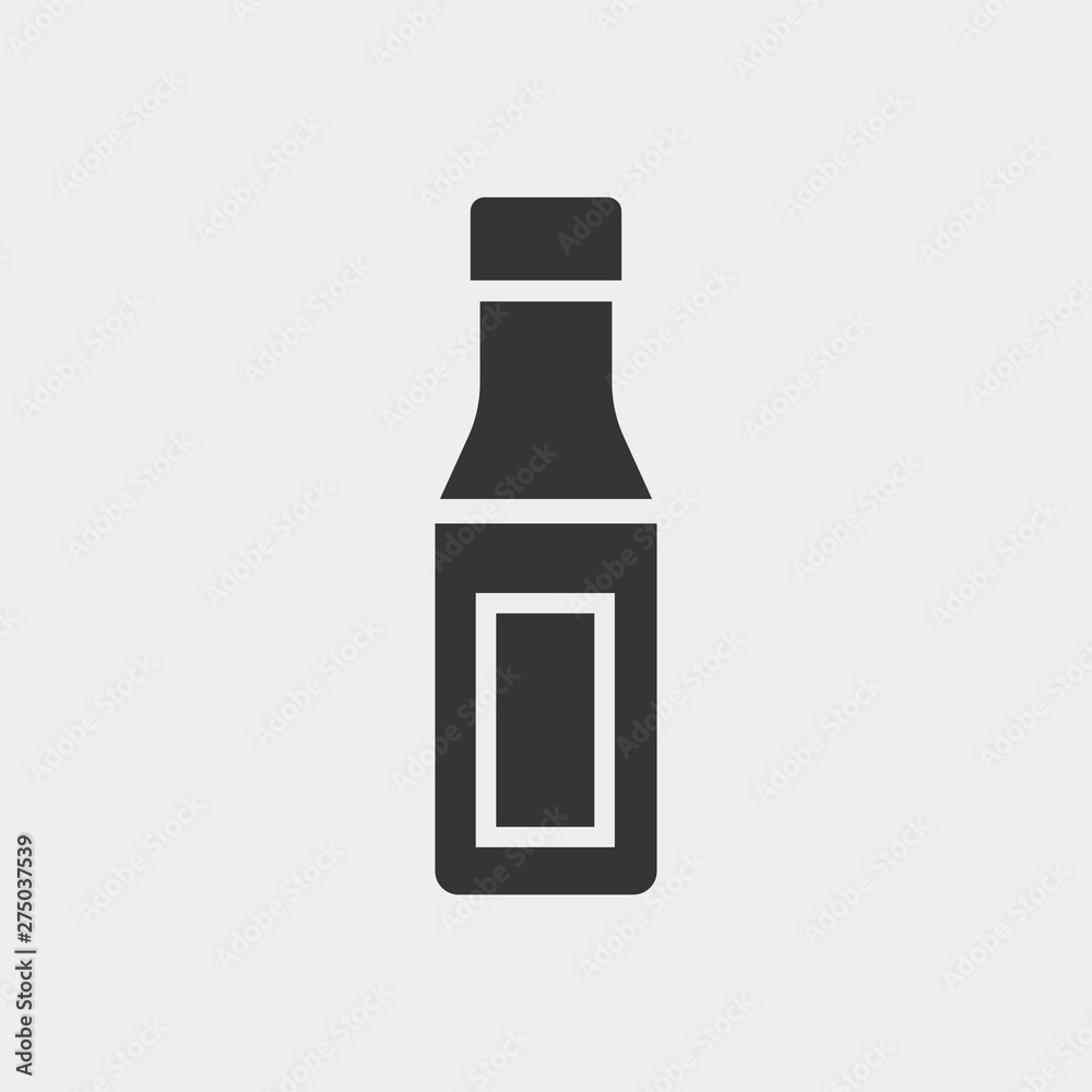 Sauce bottle icon. Restaurant icon. New trendy art style sauce bottle symbol.