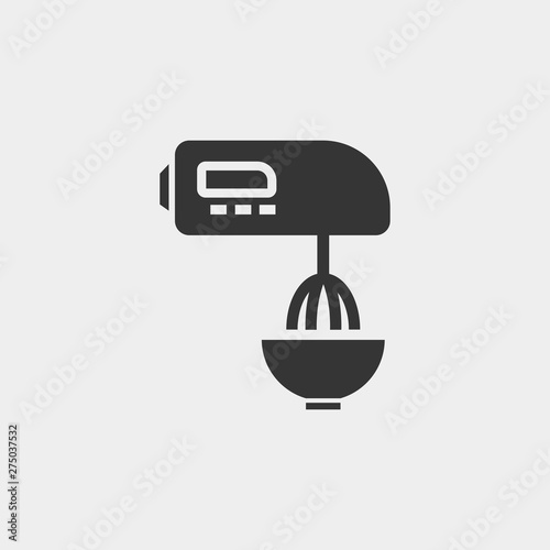 Kitchen mixer icon. Restaurant icon. New trendy art style kitchen mixer symbol vector illustration.