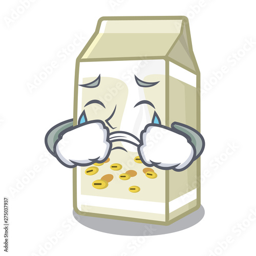 Crying soy milk in the mascot shape
