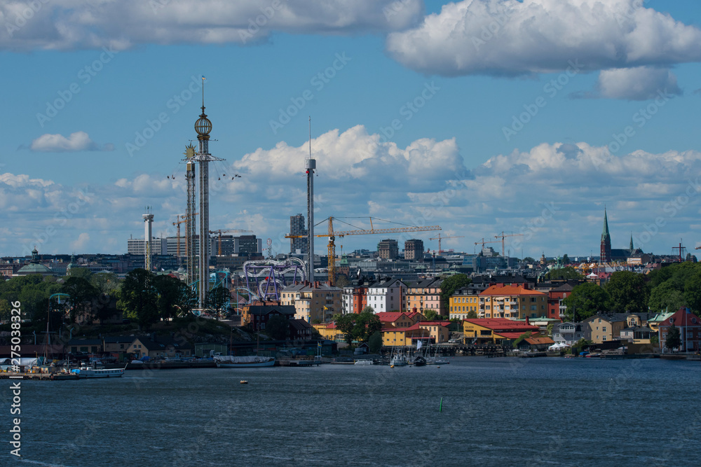 Fototapeta premium Stockholm and the old town a hazy summer day
