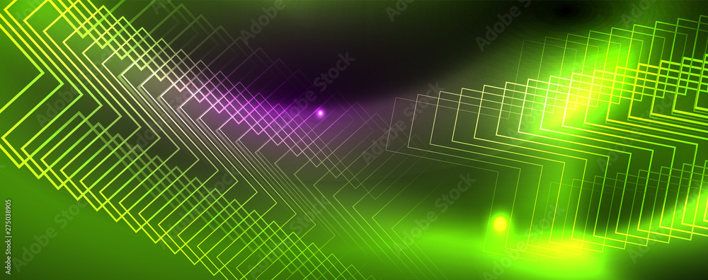 Shiny glowing design background, neon style lines, technology concept, vector Shiny glowing design background, neon style lines, technology concept, vector